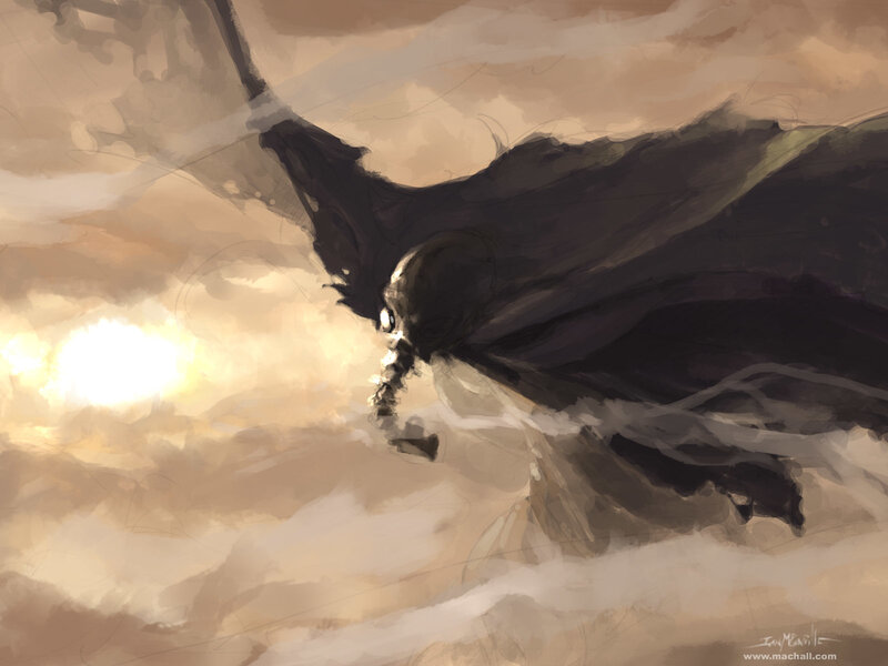 Dark Figure Flying