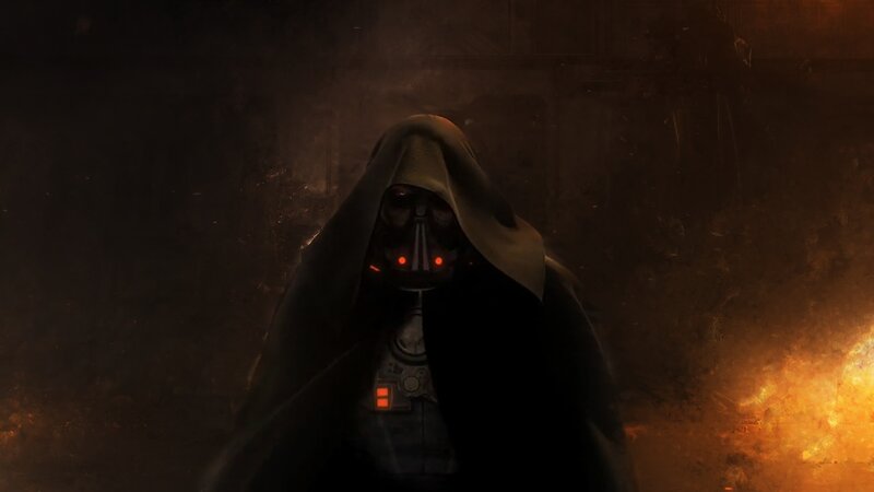 Dark figure in a hooded cloak