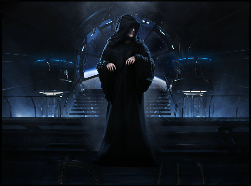 Dark figure in a spaceship