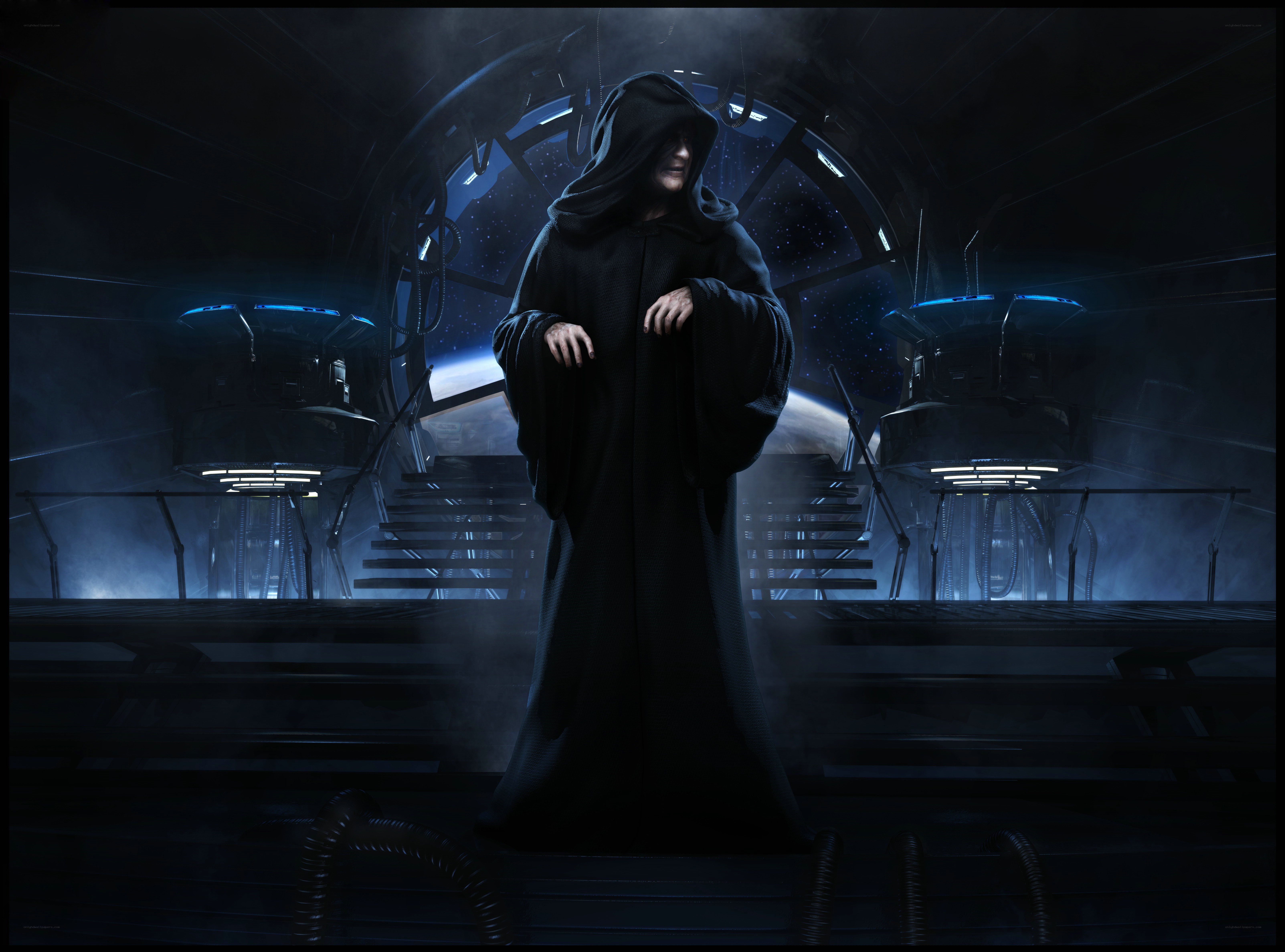 Dark figure in a spaceship