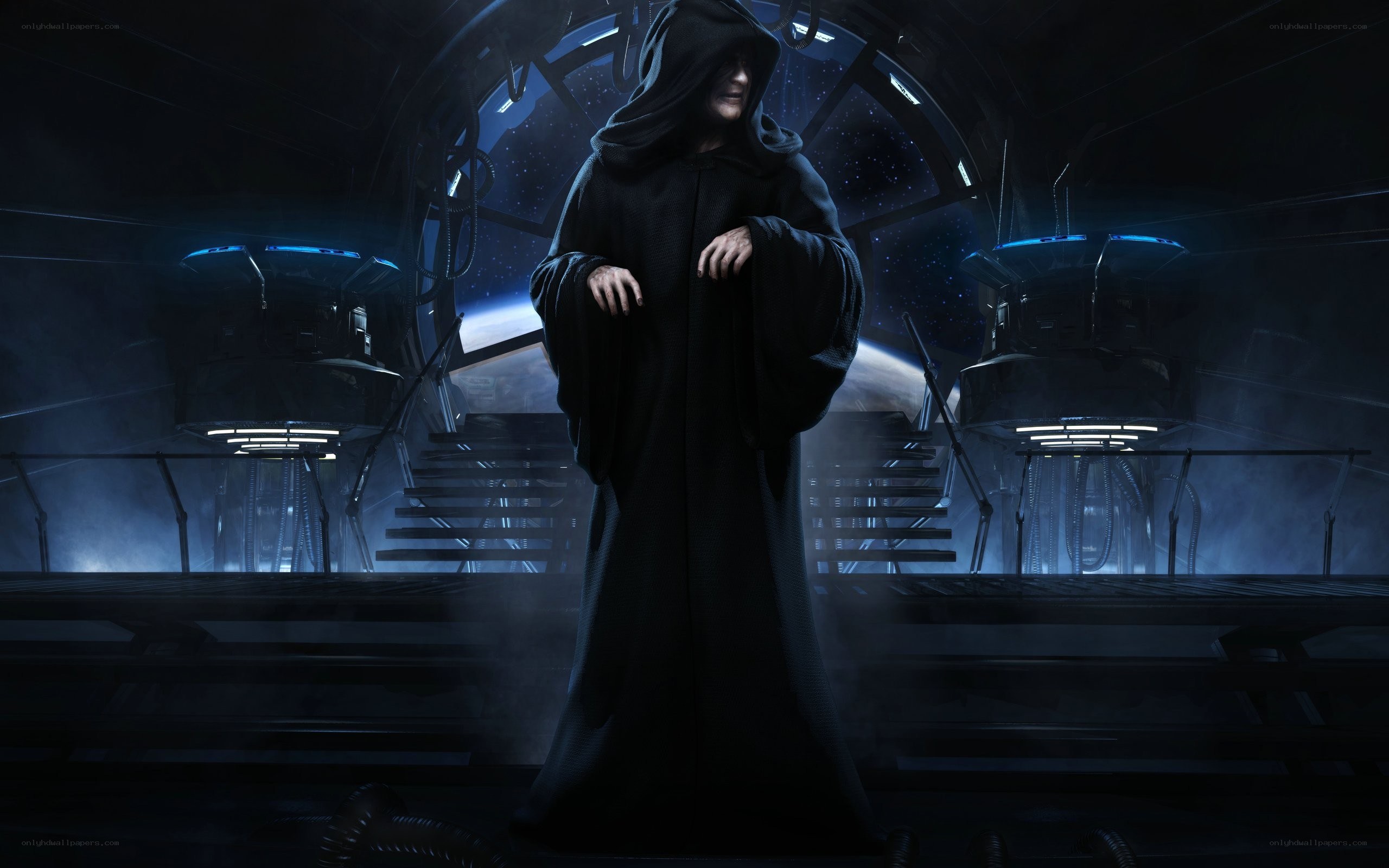 Dark figure in a spaceship