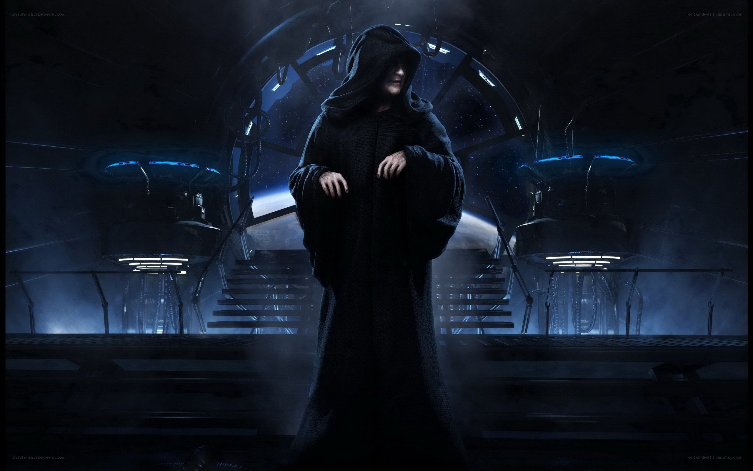 Dark figure in a spaceship
