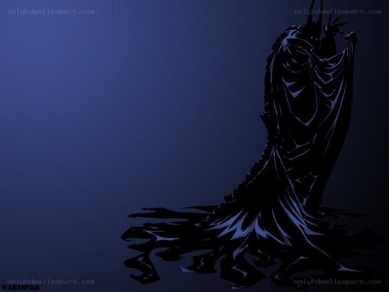 dark figure in blue