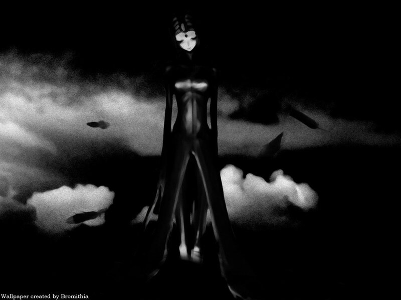 dark figure in cloudy sky