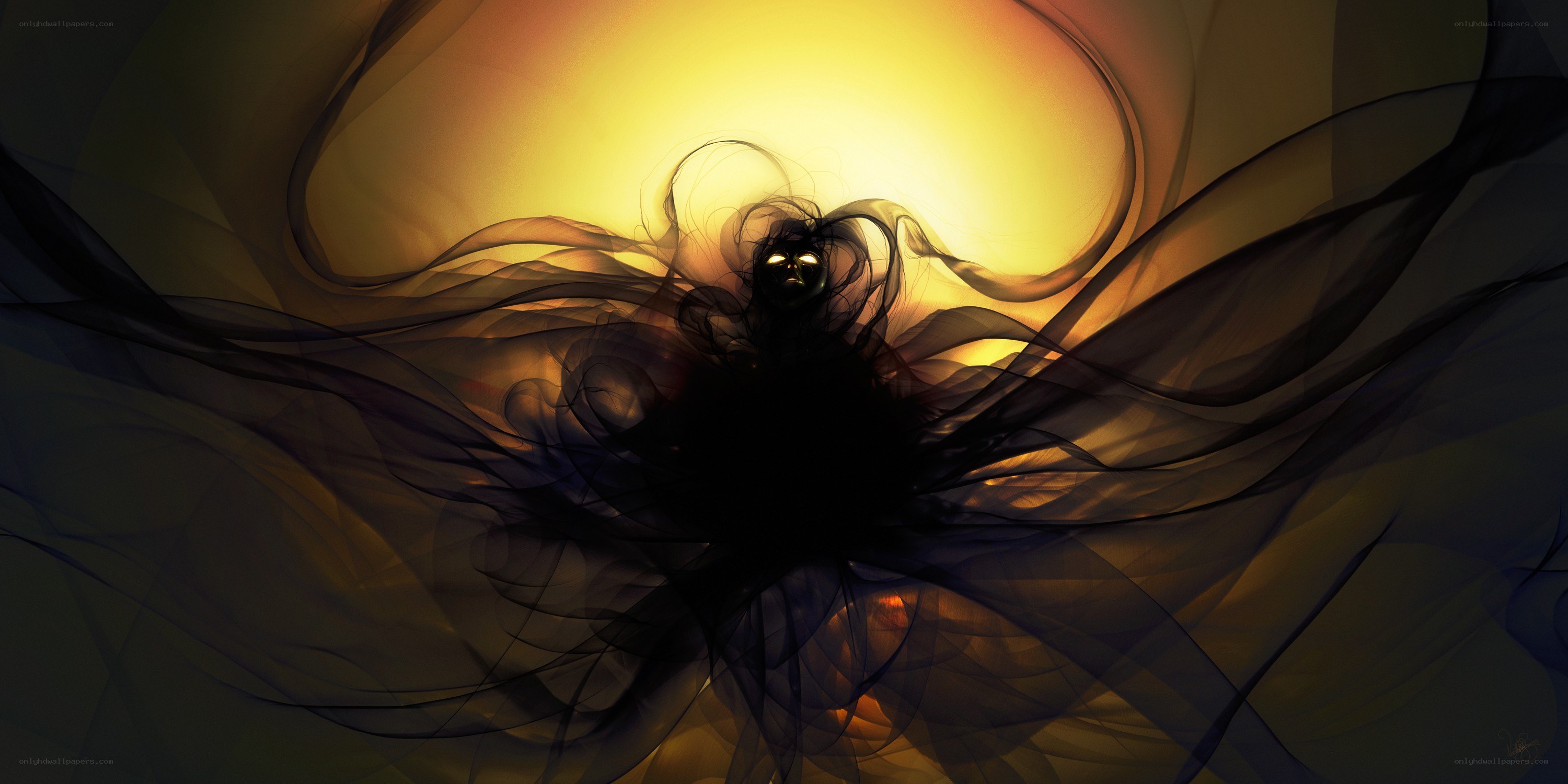 Dark figure in golden light