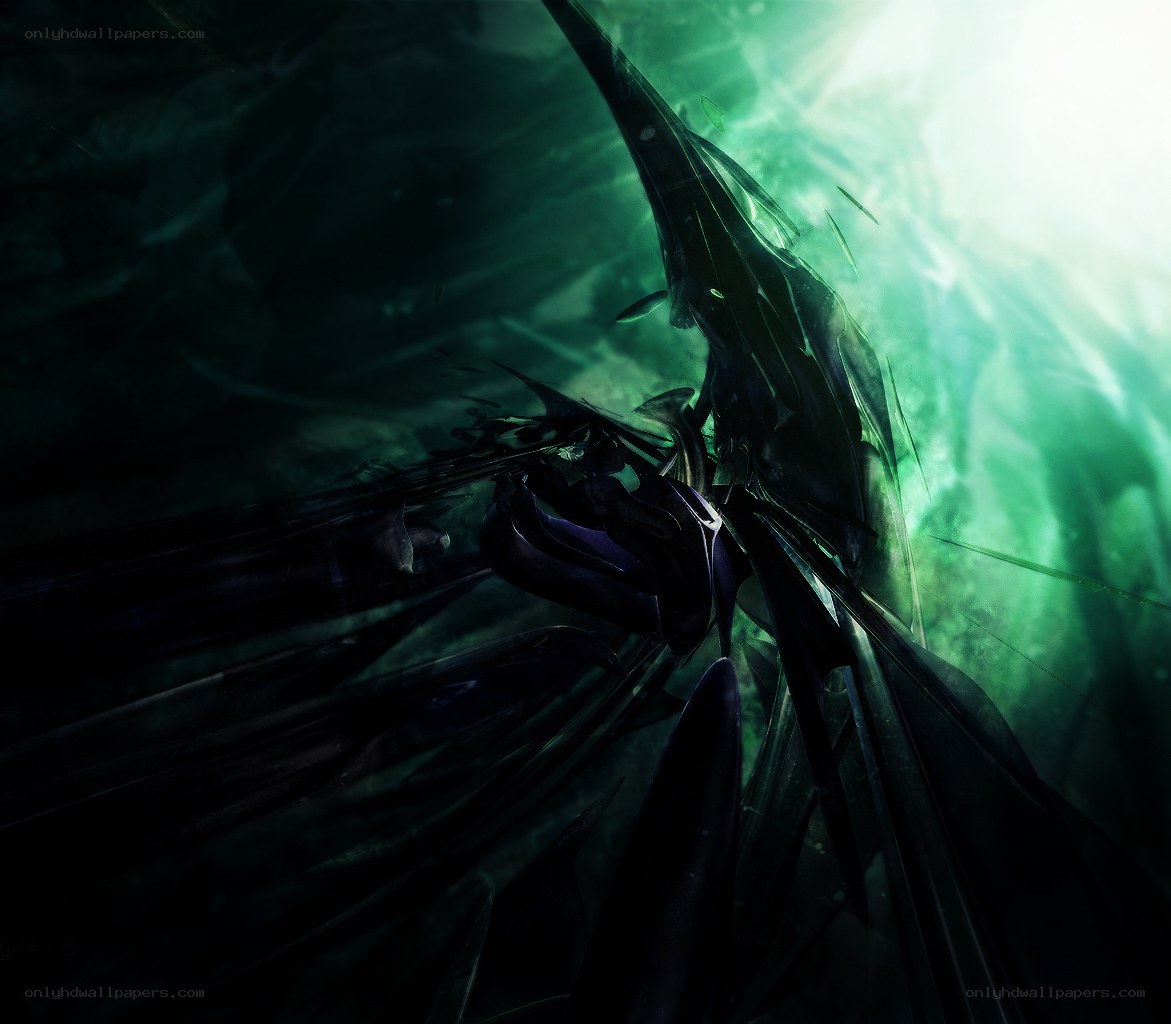 Dark figure in green light