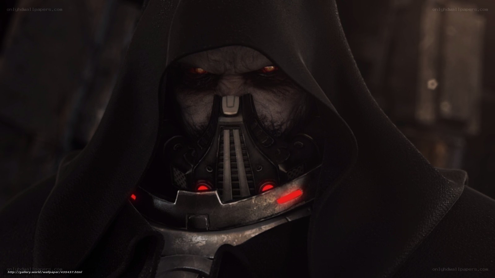 dark figure in hooded cloak