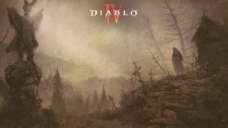 Dark Figure in Misty Forest — Brown