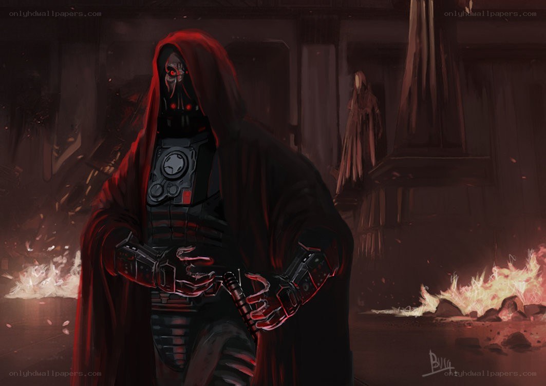 Dark figure in red cloak