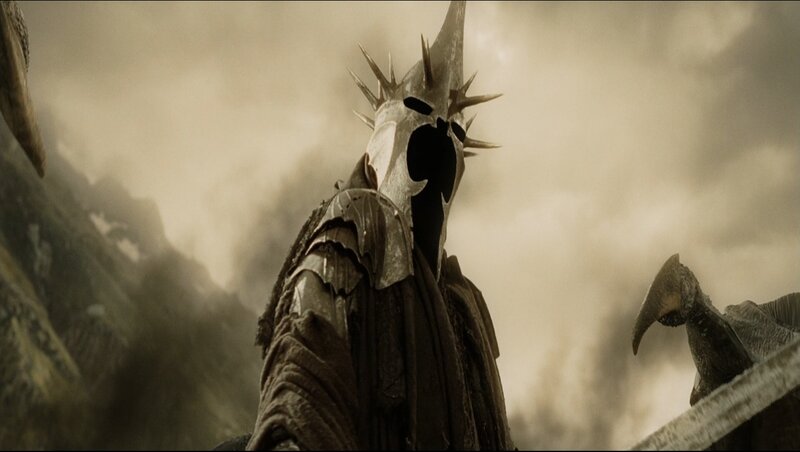 Dark Figure in Spiked Helmet