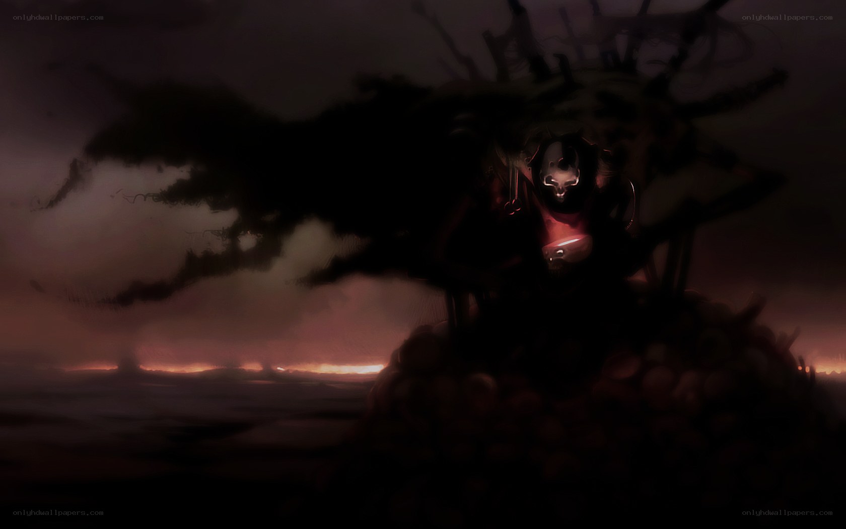 Dark figure on a hill at dusk