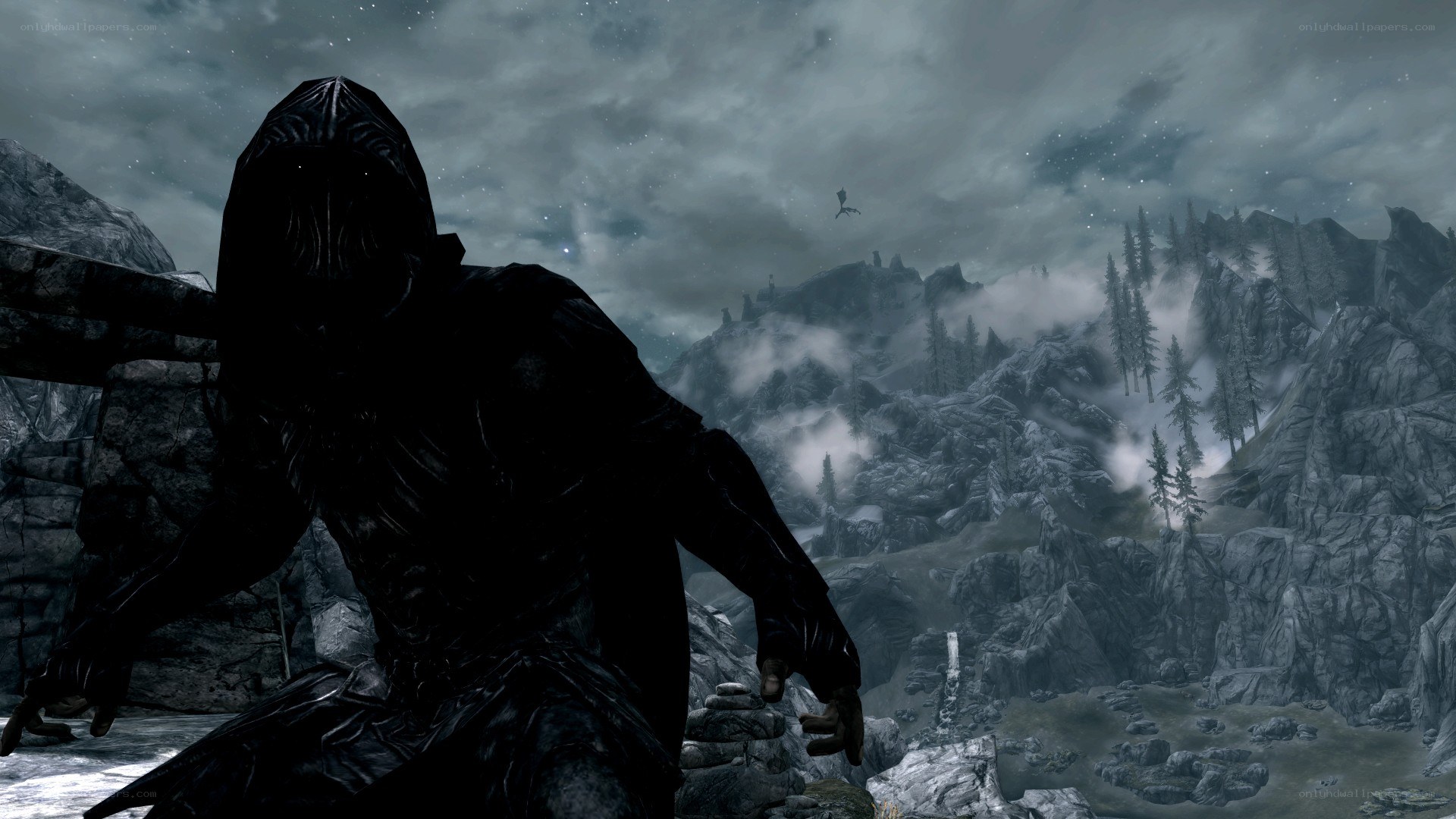 dark figure on a mountain