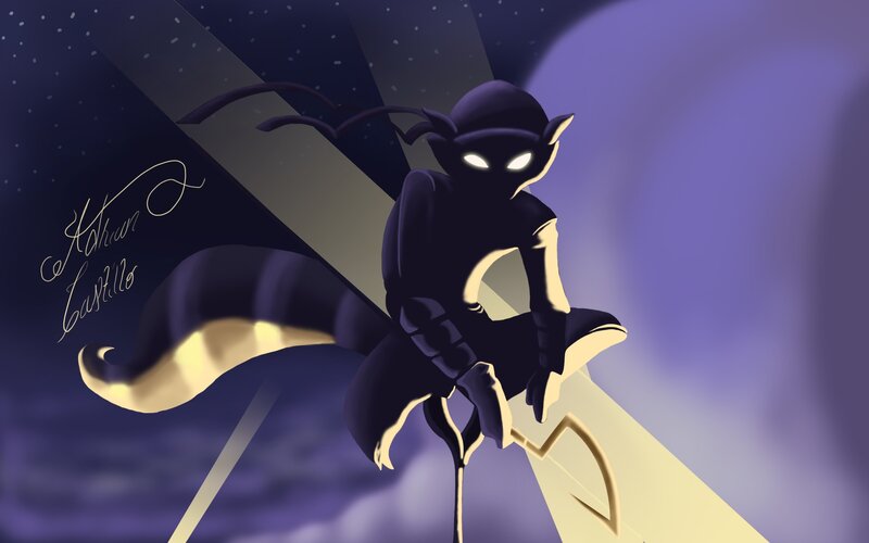 dark figure on a sword
