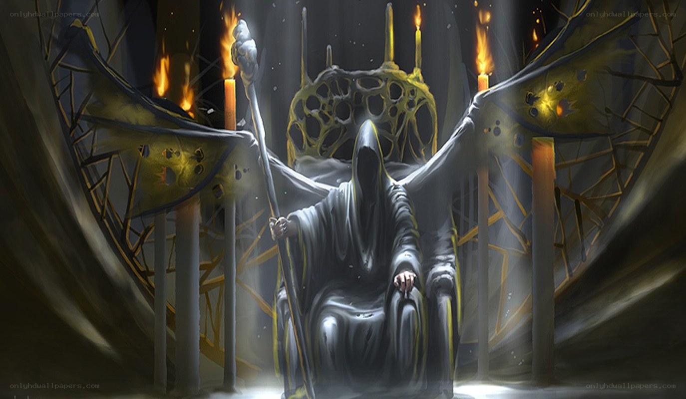 Dark figure on a throne
