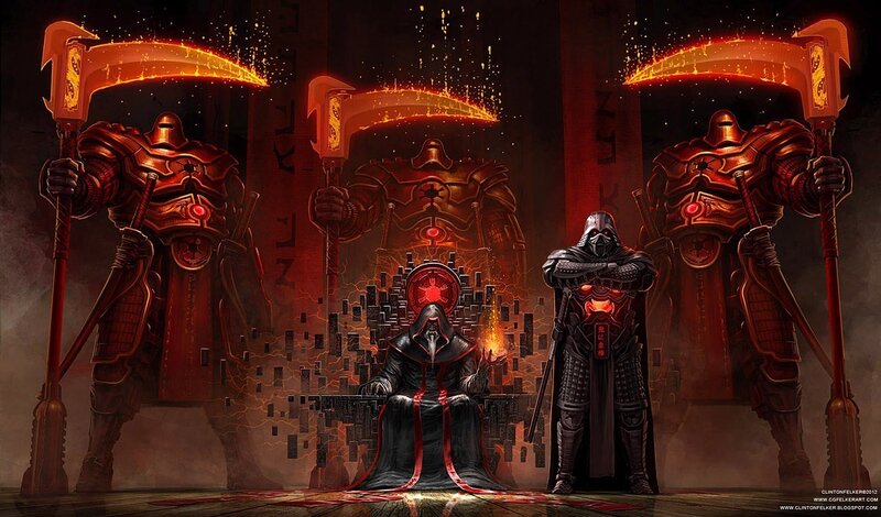 Dark Figure on Throne — Red