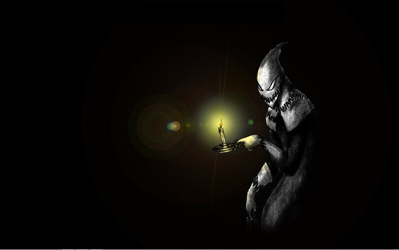 Dark figure with candle