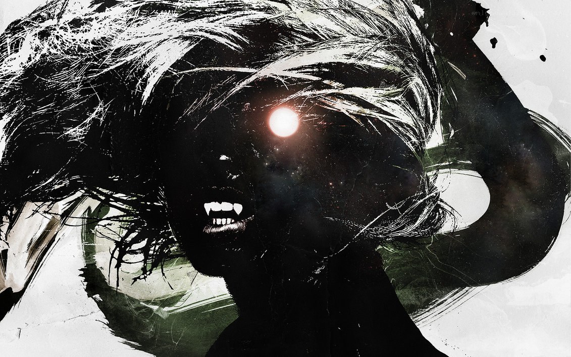 dark figure with glowing eye