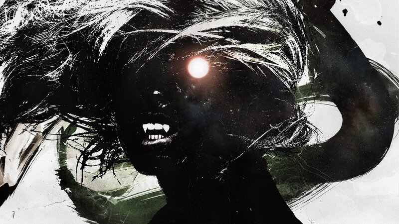 dark figure with glowing eye