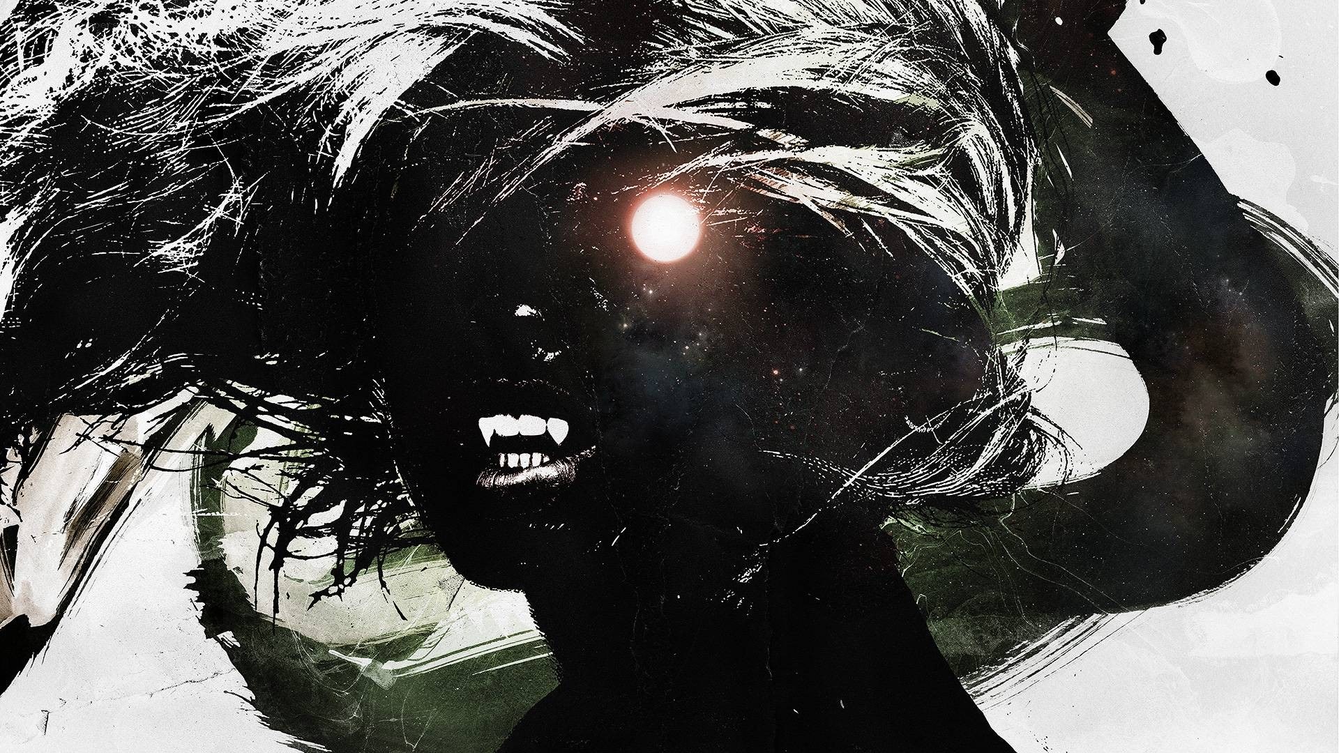 dark figure with glowing eye