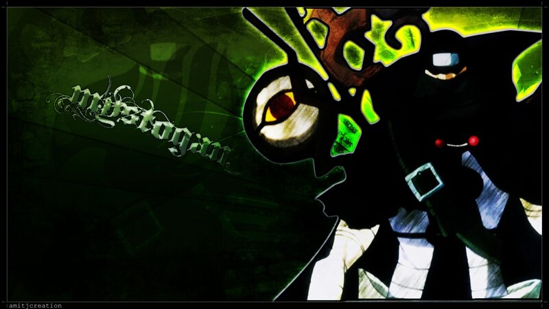 Dark Figure with Glowing Eye — Green