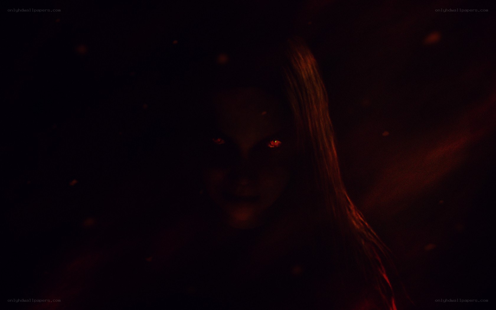 dark figure with glowing eyes