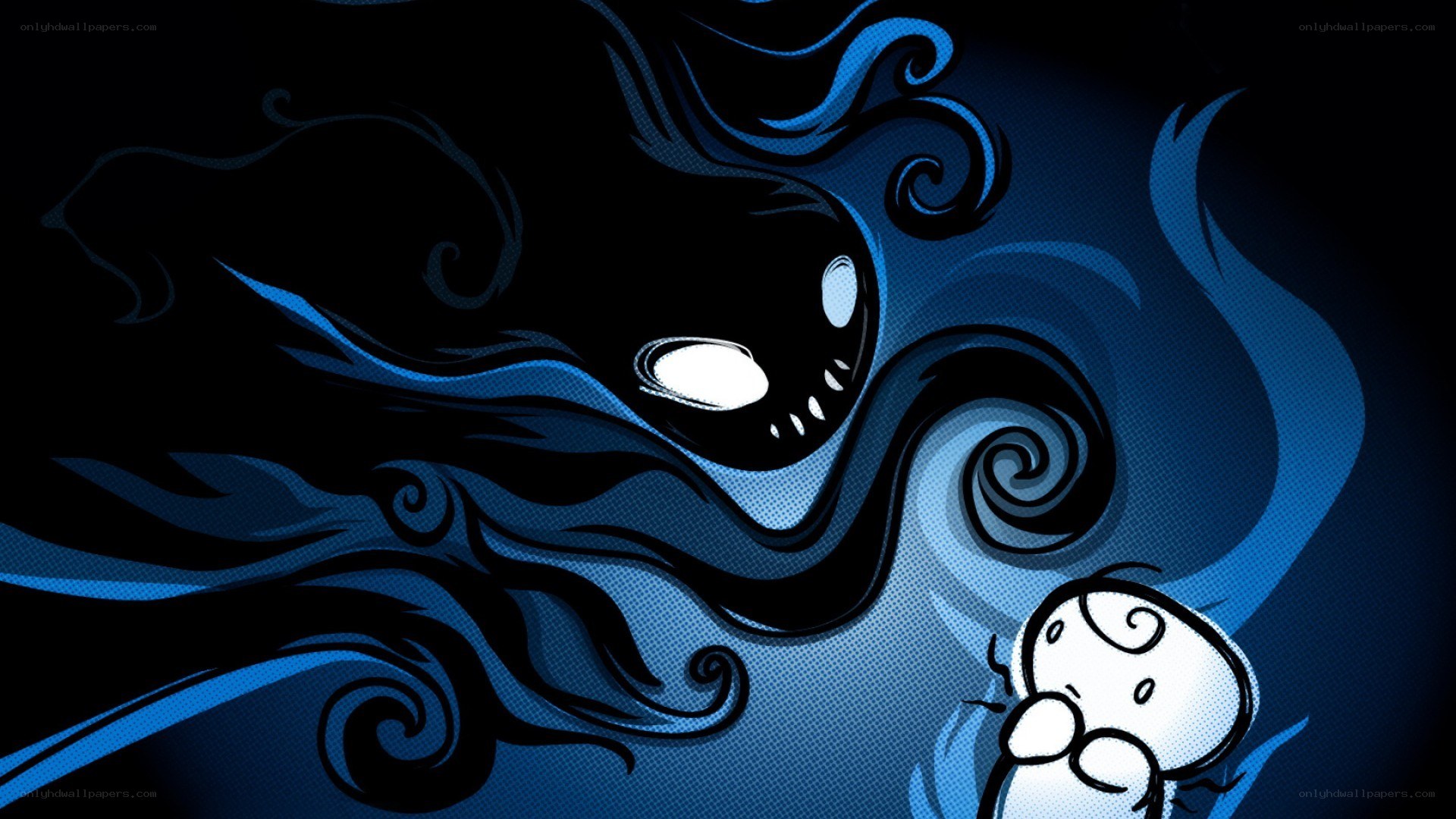 Dark figure with glowing eyes