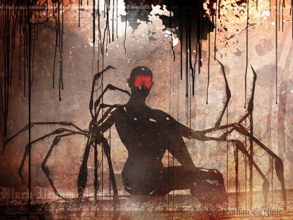 Dark figure with glowing eyes