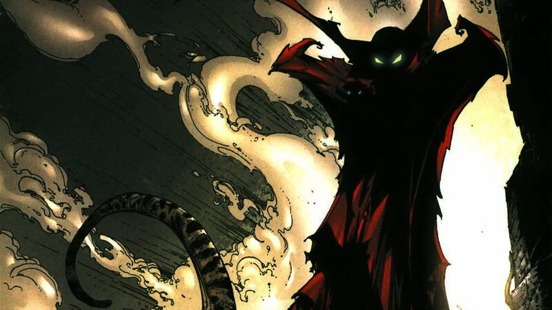 Dark Figure with Glowing Eyes — Black, Dramatic, Comic