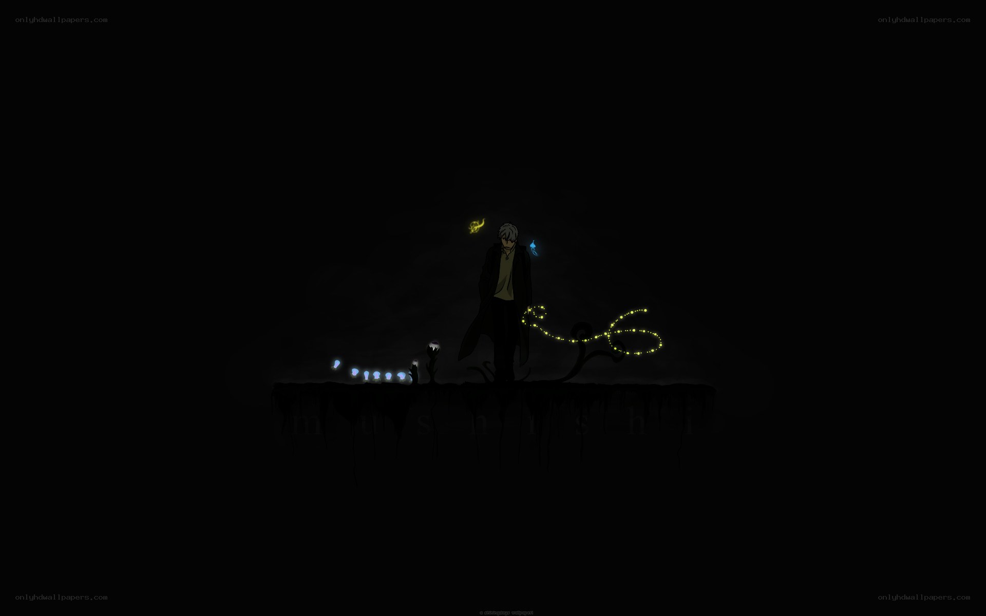 dark figure with glowing lights