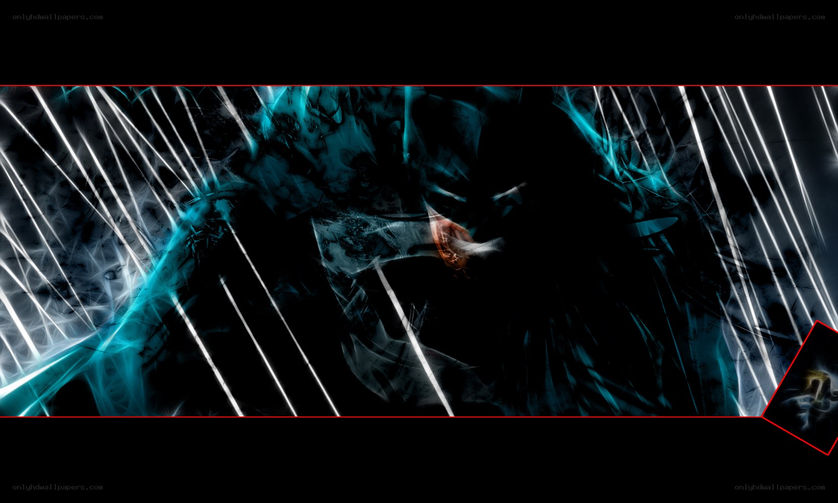 dark figure with glowing lines