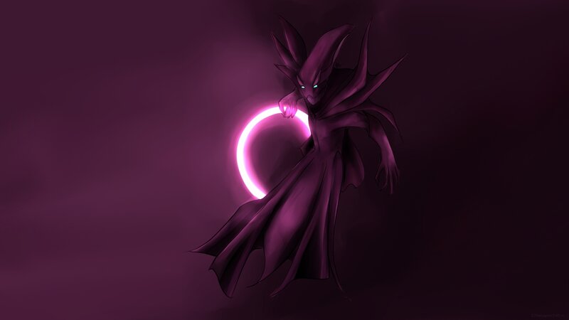 dark figure with glowing ring