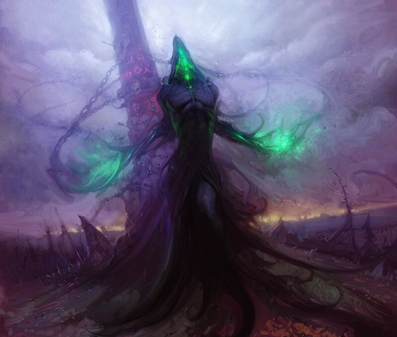 Dark figure with green energy