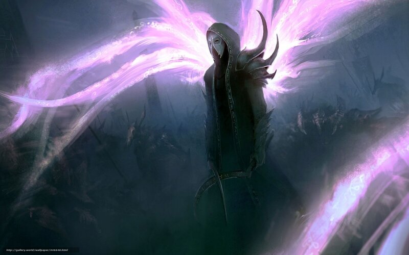 dark figure with purple wings
