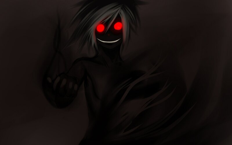 Dark Figure with Red Eyes — Black, Night