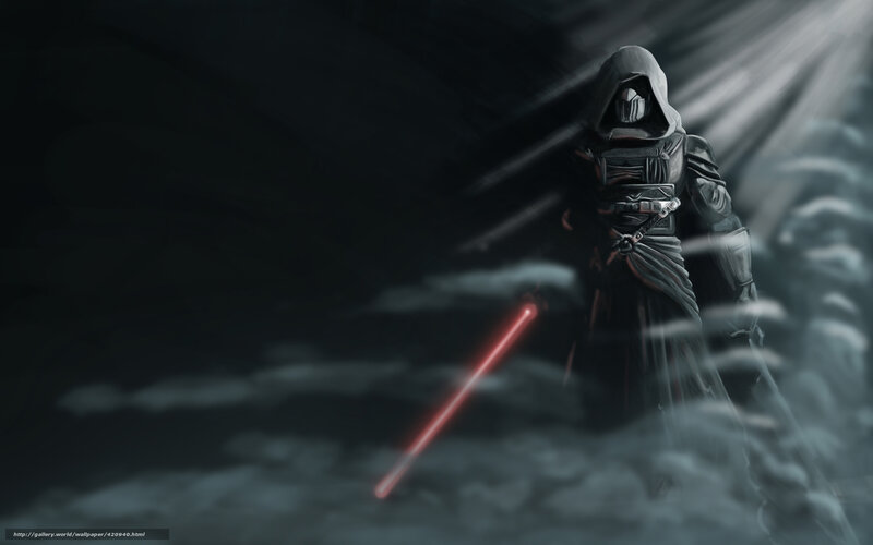 dark figure with red lightsaber