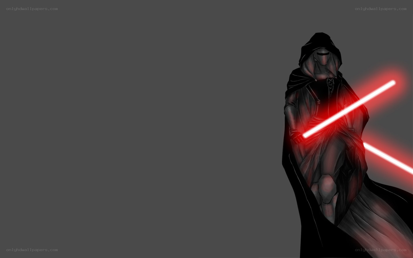 Dark figure with red lightsabers