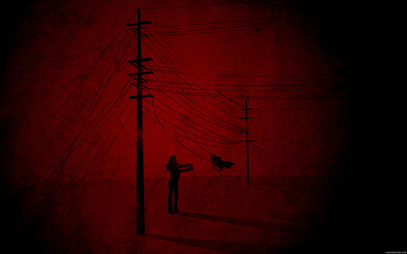 Dark figure with swing