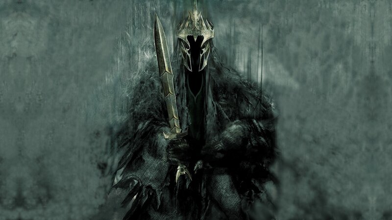 Dark Figure with Sword — Gray