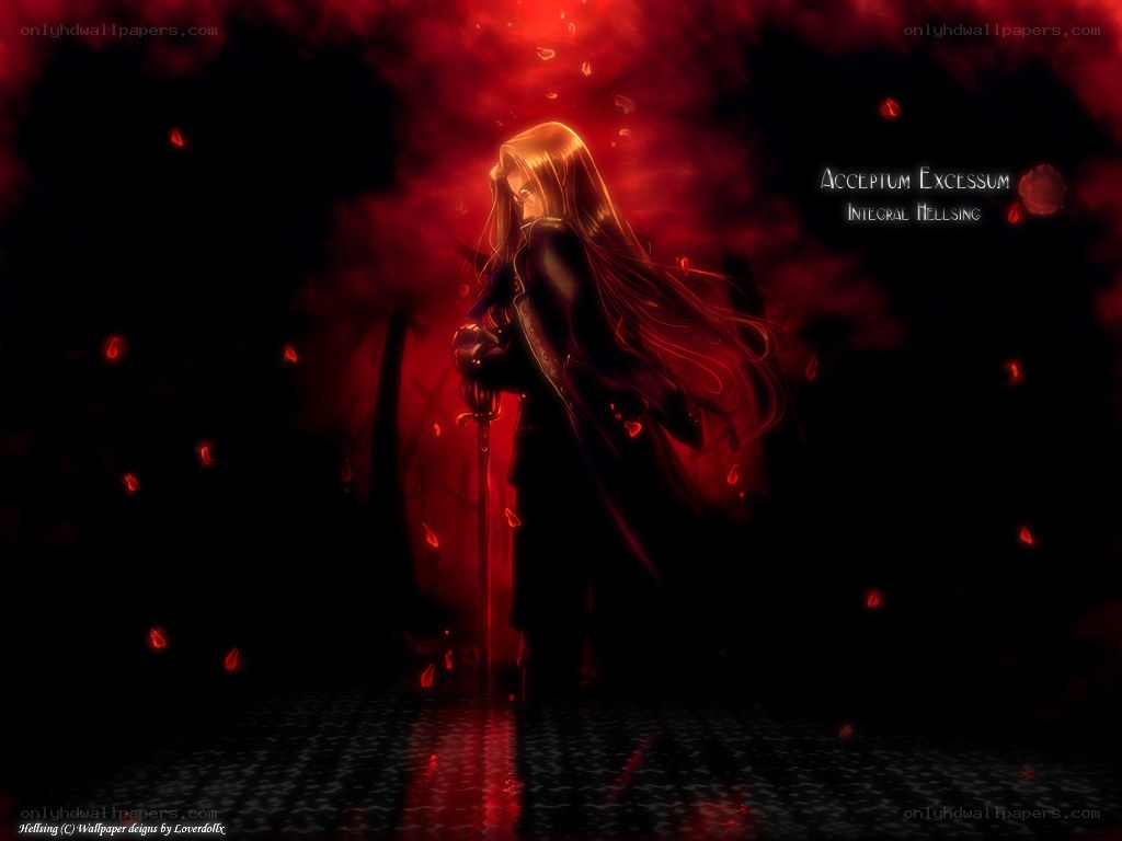 Dark figure with sword in red mist