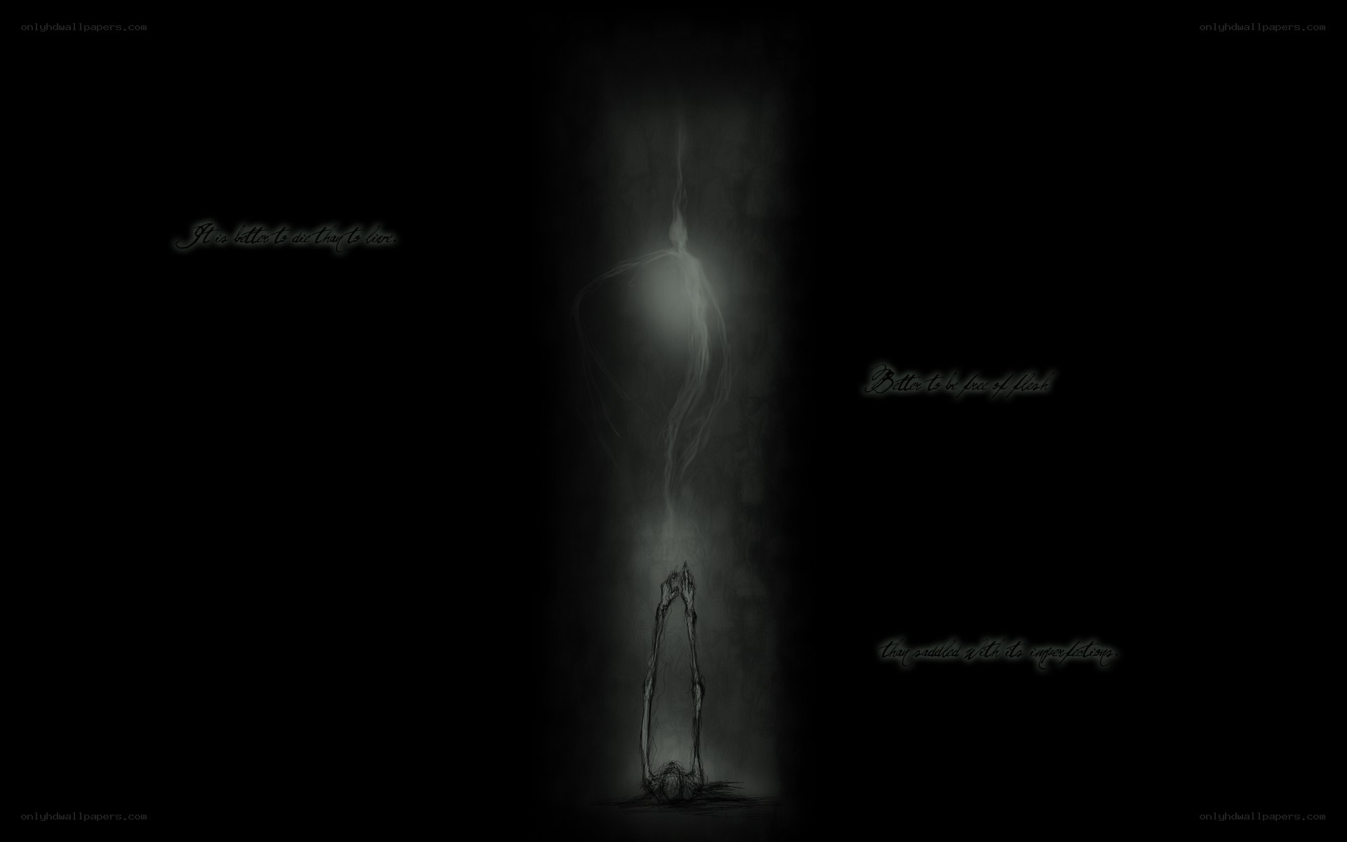 dark figure with text