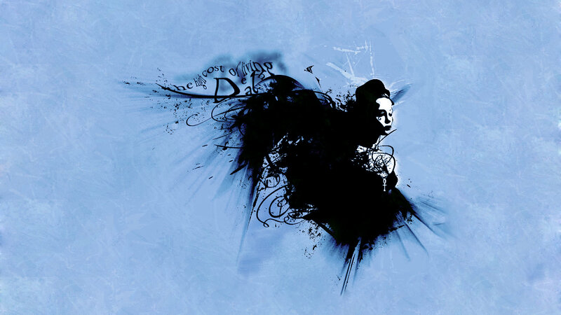 dark figure with text