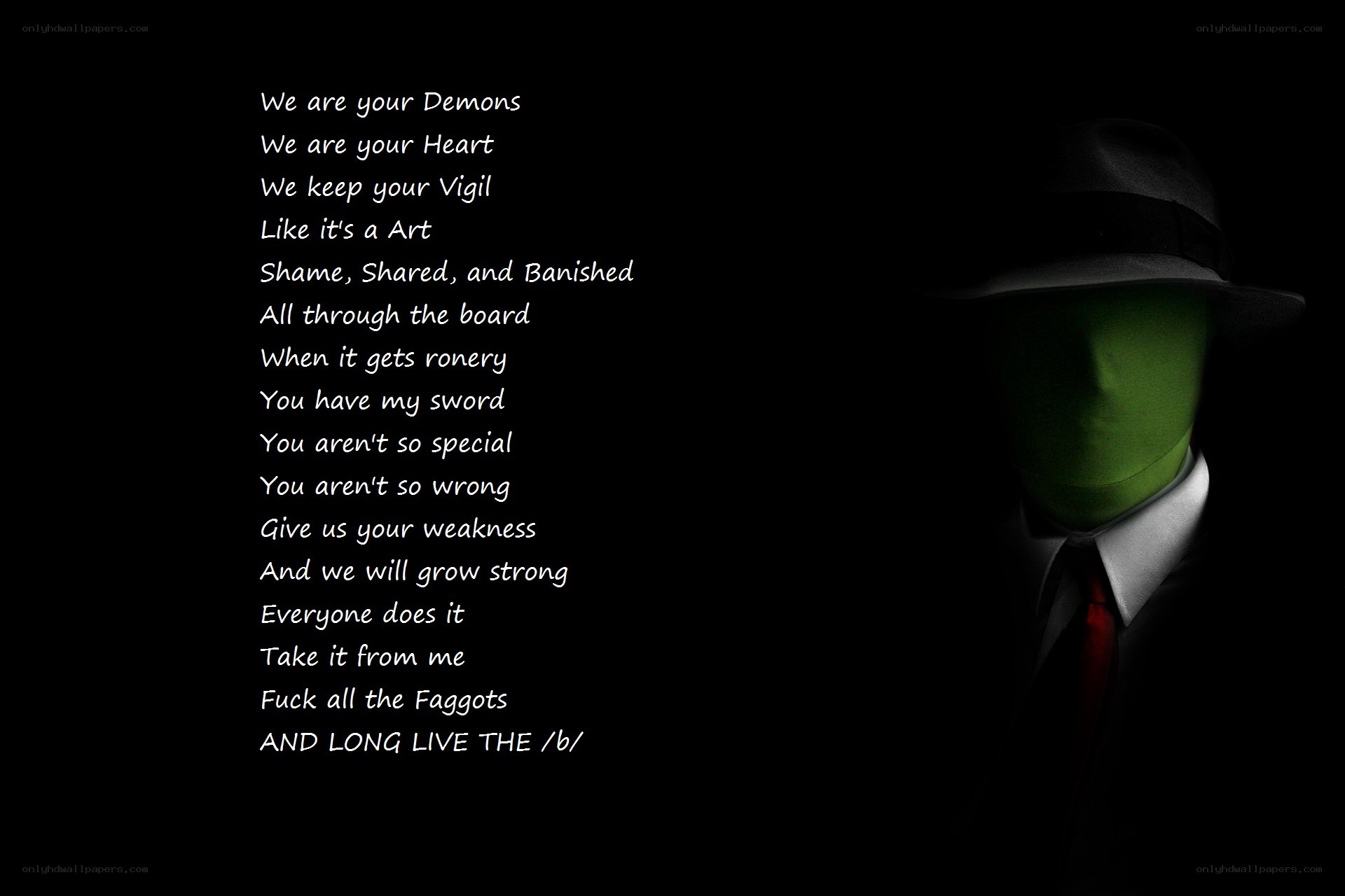 Dark figure with text