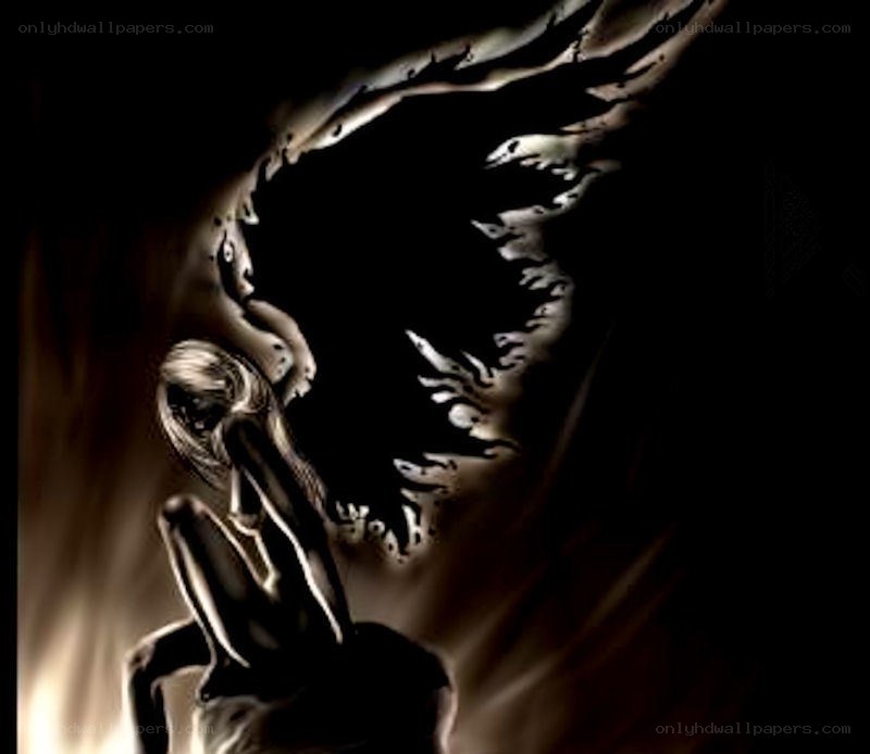 dark figure with wings