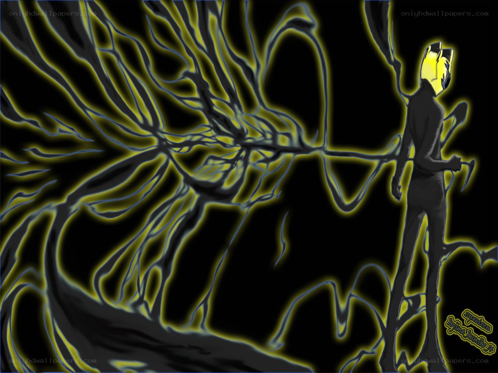 dark figure with yellow energy