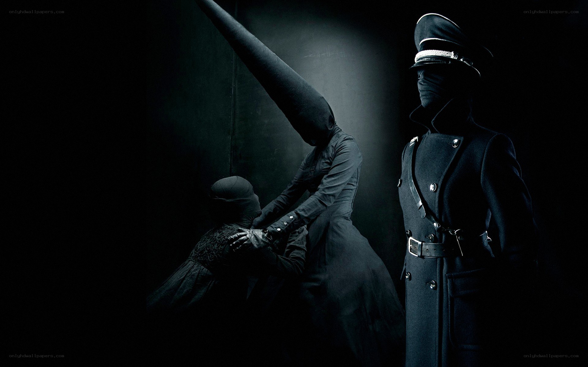 dark figures in a tense scene