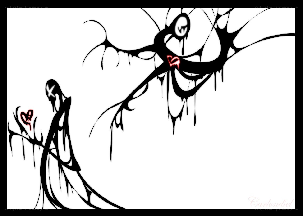 Dark figures with glowing hearts