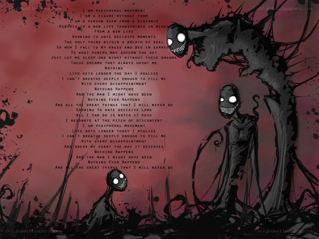 Dark figures with text