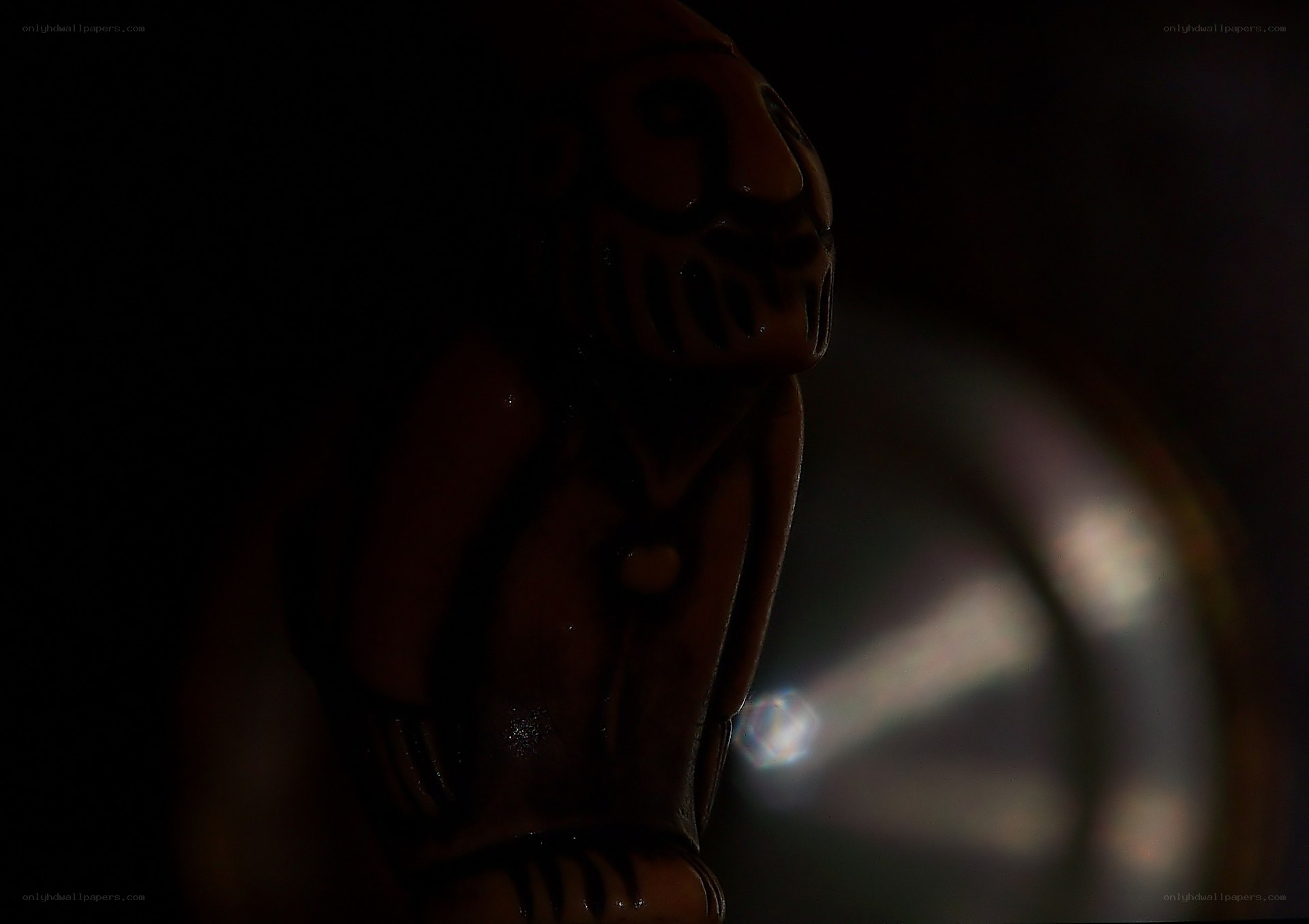 dark figurine in shadow