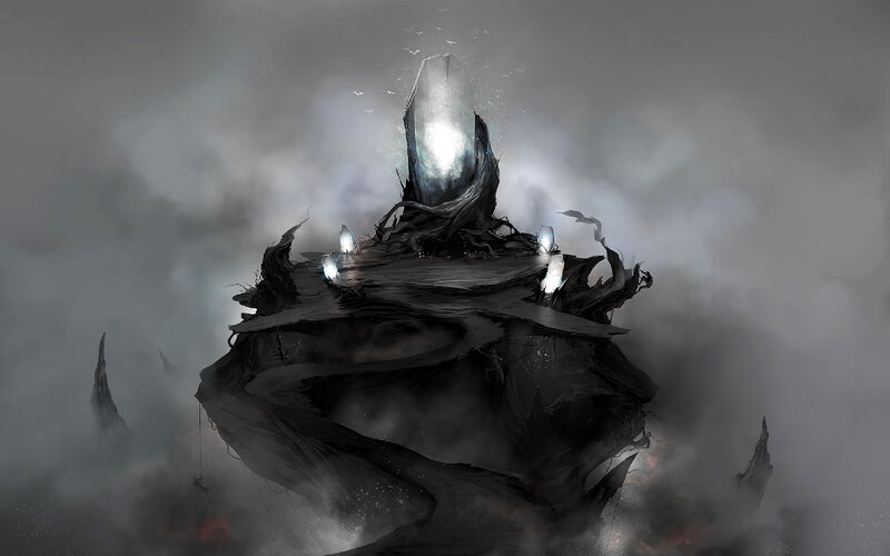 Dark Floating Island — Gray