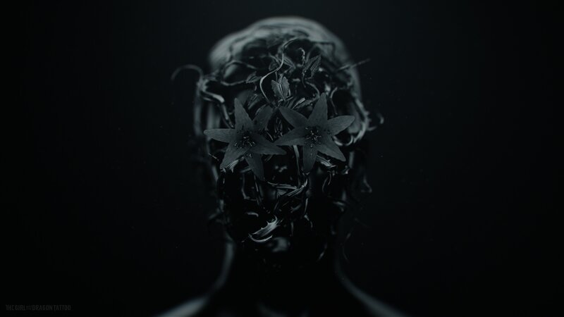 dark floral head sculpture